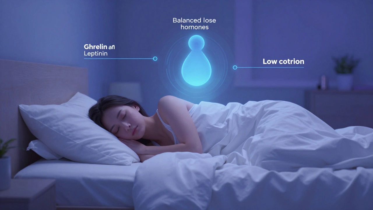 Person sleeping peacefully in a calm bedroom